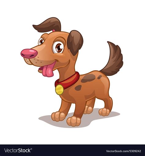 Funny cartoon brown dog Royalty Free Vector Image