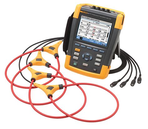 FLUKE, 6,000 A Max AC Current Measured, For Three Phase, Power Quality ...