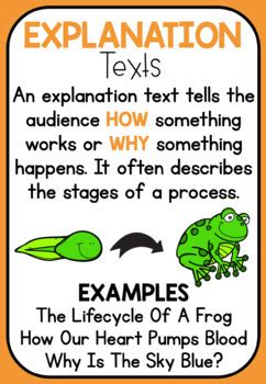 What Is An Explanation Text? - Classroom Poster | TpT