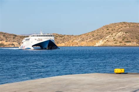 View of the New Port of Ios Island, Greece Editorial Stock Image ...