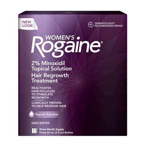 Women's Rogaine Rogaine Sub-Brand Topical Solution with 2% Minoxidil, Three Month Supply ...