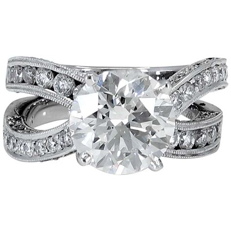 GIA Certified Round Diamond Halo Engagement Ring For Sale at 1stDibs