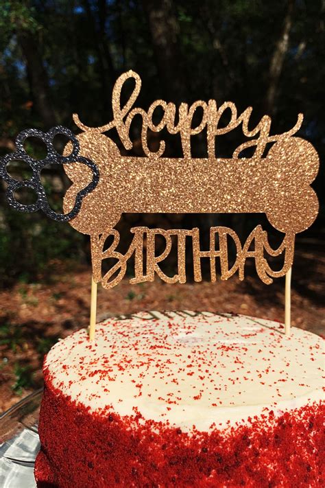 Dog Cake Topper, Happy Birthday Cake Topper, Puppy Birthday, Pup ...