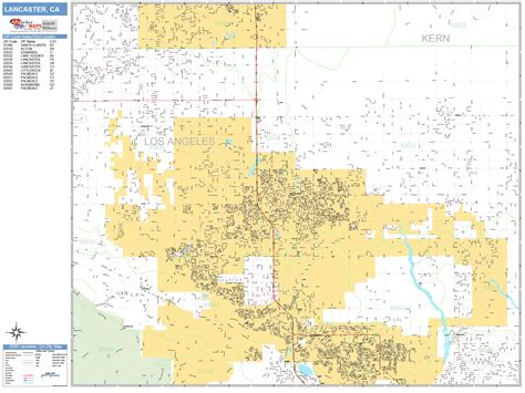 Lancaster California Wall Map (Basic Style) by MarketMAPS