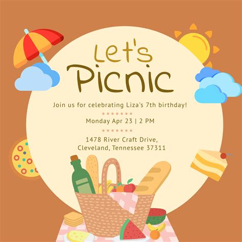 Picnic Invitation: Create Picnic Invitations Card With Message in 5 Minutes