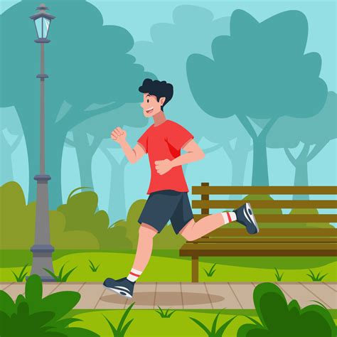 Man Jogging at the Park 4801115 Vector Art at Vecteezy