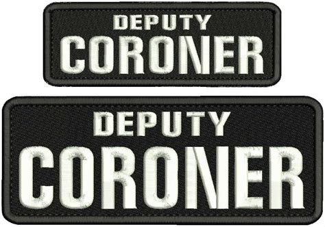 Amazon.com: Deputy Coroner Embroidery Patch 3X8 and 2X6 Hook on Back ...