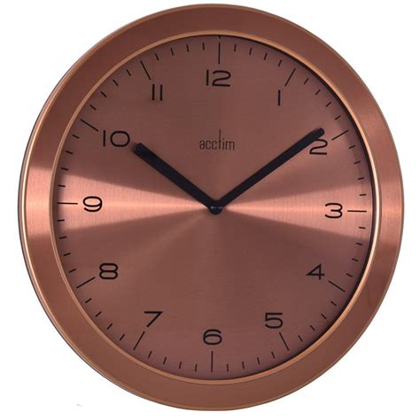 Acctim Rose Gold Finish Ultra Slim Battery Wall Clock Dalston 29108