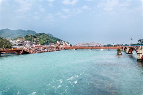 View of Ganges at Haridwar editorial photo. Image of mountain - 104152396