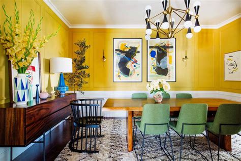 "Modern Maximalism"/In Support of Colored Walls - Emily Henderson | Yellow dining room, Stylish ...