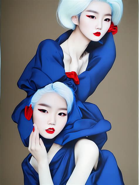 Portrait of a Korean model with red-blue color scheme - 5 • VIARAMI