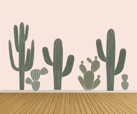 Wall Decals and Murals / Large Cactus Wall Decals / Nursery - Etsy