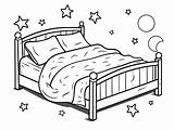 Bed Coloring Page For Kids  Free Printable Simple bed sketch template