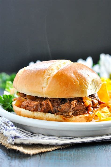 Slow Cooker Beef Barbecue Sandwiches - The Seasoned Mom