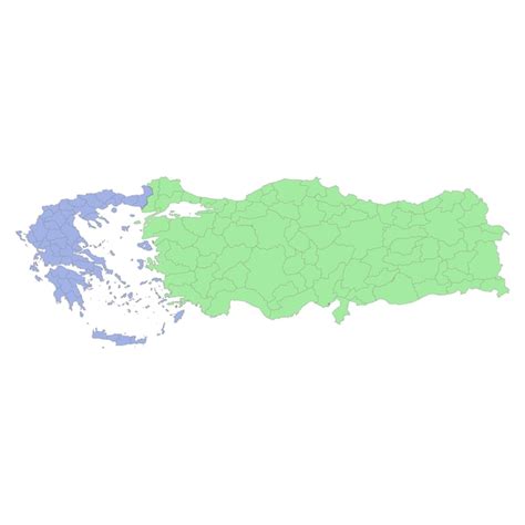 Premium Vector | High quality political map of Greece and Turkey with ...