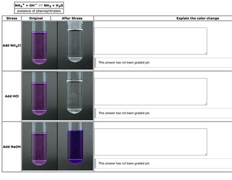 SOLVED: INH4OH + NH3 â†’ NH4OH + H2O Presence of phenolphthalein Stress ...