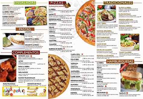 Carta de Pizzeria La Sierra Camargo, Ciudad Camargo