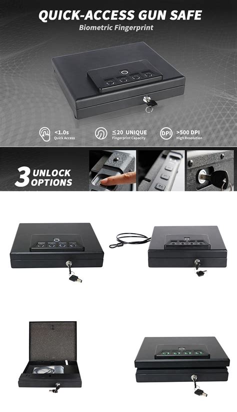 GunAlly Biometric Gun Safe Box Fingerprint Lock or Key Pad Smart Gun ...