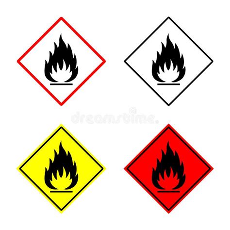 Flammable Sign, Fire Icon, Hazard Symbol Stock Vector - Illustration of ...