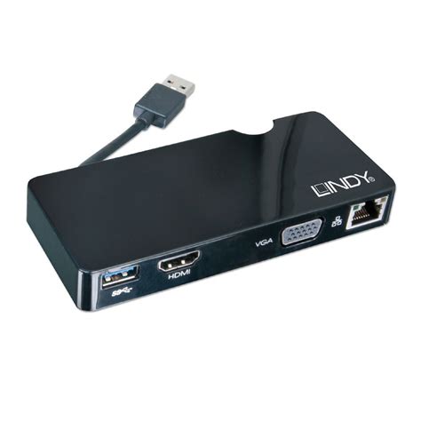 USB 3.0 Notebook Docking Station HDMI, VGA & Ethernet - from LINDY UK