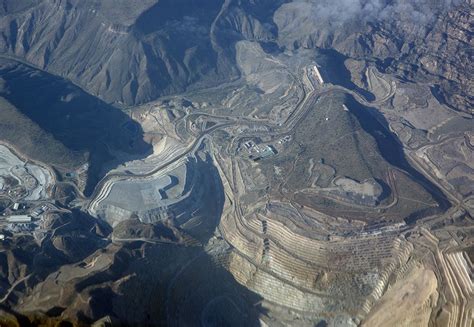 Looking down, into the Bagdad copper mine, Arizona | Arizona, Aerial photograph, Yavapai county