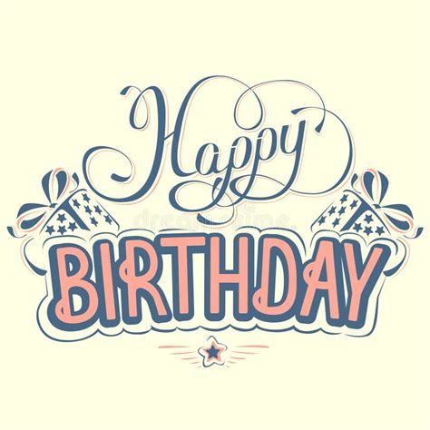 Happy Birthday Greeting Card with a Beautiful Inscription Stock Vector - Illustration of font ...