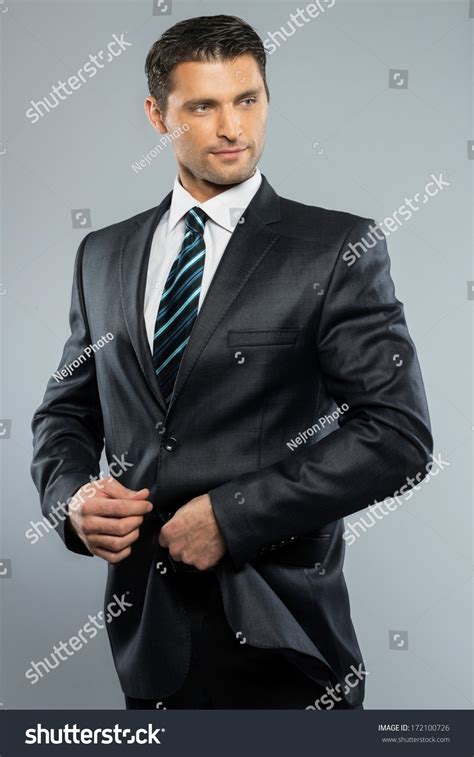 Welldressed Handsome Man Black Suit Tie Stock Photo 172100726 ...