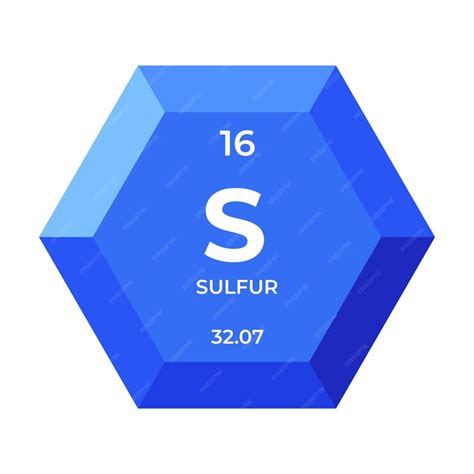 Premium Vector | Sulfur is chemical element number 16 of the nonmetal group