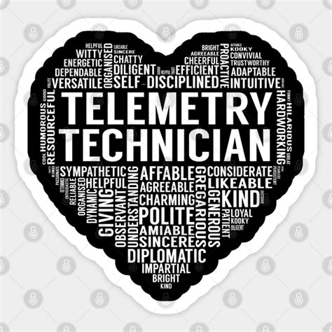 Telemetry Technician Heart - Telemetry Technician - Sticker | TeePublic