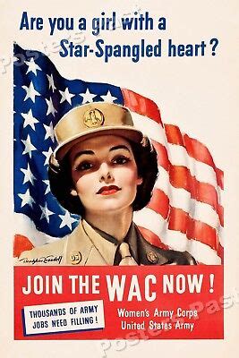 1940s “Join the WAC now!” WWII Historic Propaganda War Poster - 16x24 | eBay