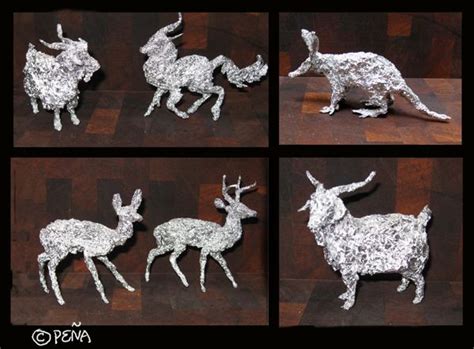 I make aluminum foil animals. | Aluminum foil art, Aluminum foil crafts ...