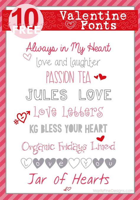 Top 10 Valentine's Day Free Fonts | MoritzFineBlogDesigns.com