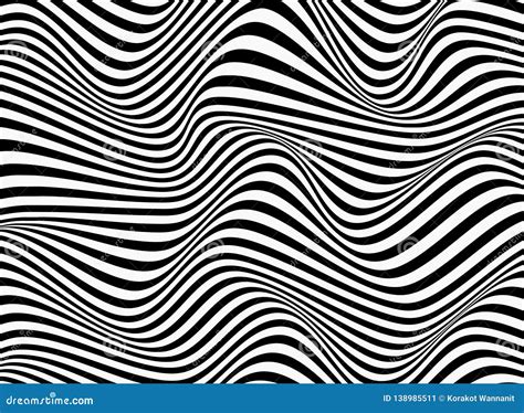 Abstract Background of Black and White Stripe Line Pattern Wavy Design Stock Vector ...