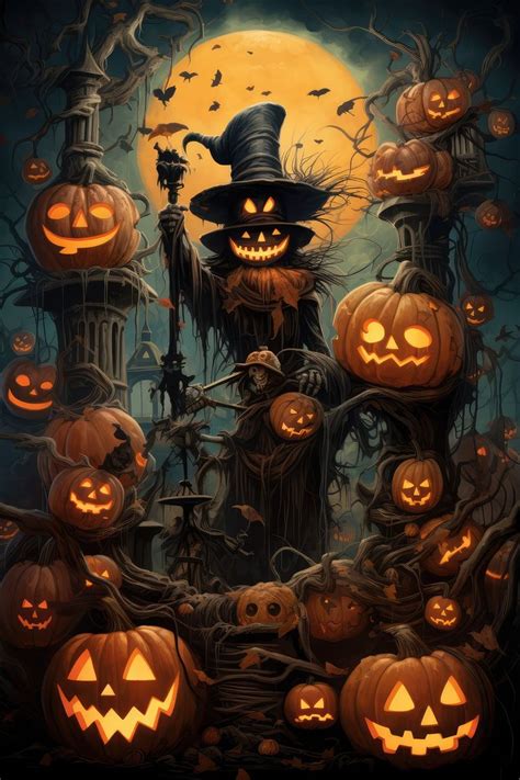 Halloween art | Halloween scarecrow, Spooky halloween pictures ...