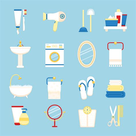 Bathroom icon set 438546 Vector Art at Vecteezy