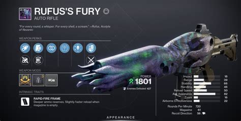 Rufus' Fury god roll and best perks in Destiny 2 - Dot Esports