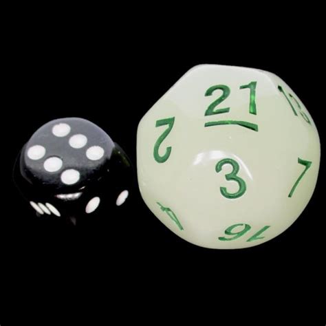 Impact Glow in the Dark & Green JUMBO 30mm D21 Dice