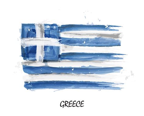 Realistic watercolor painting flag of Greece . Vector . 2759925 Vector Art at Vecteezy