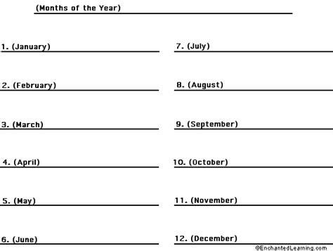 Label the Months of the Year in Arabic Printout - EnchantedLearning.com