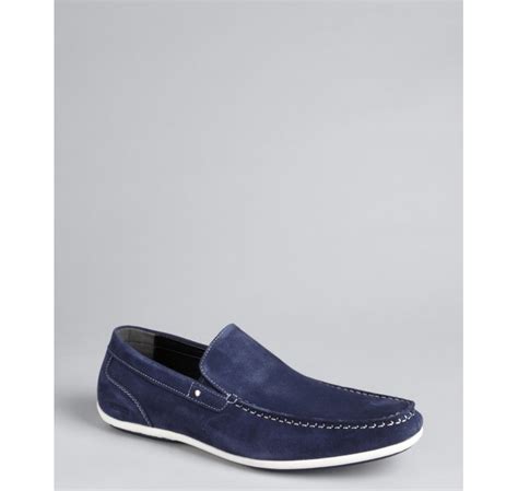 Kenneth Cole Reaction Navy Suede Super Human Boat Shoe Loafers in Blue for Men (navy) | Lyst