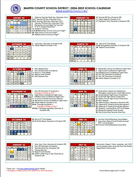 Calendars | MARTIN COUNTY SCHOOL DISTRICT