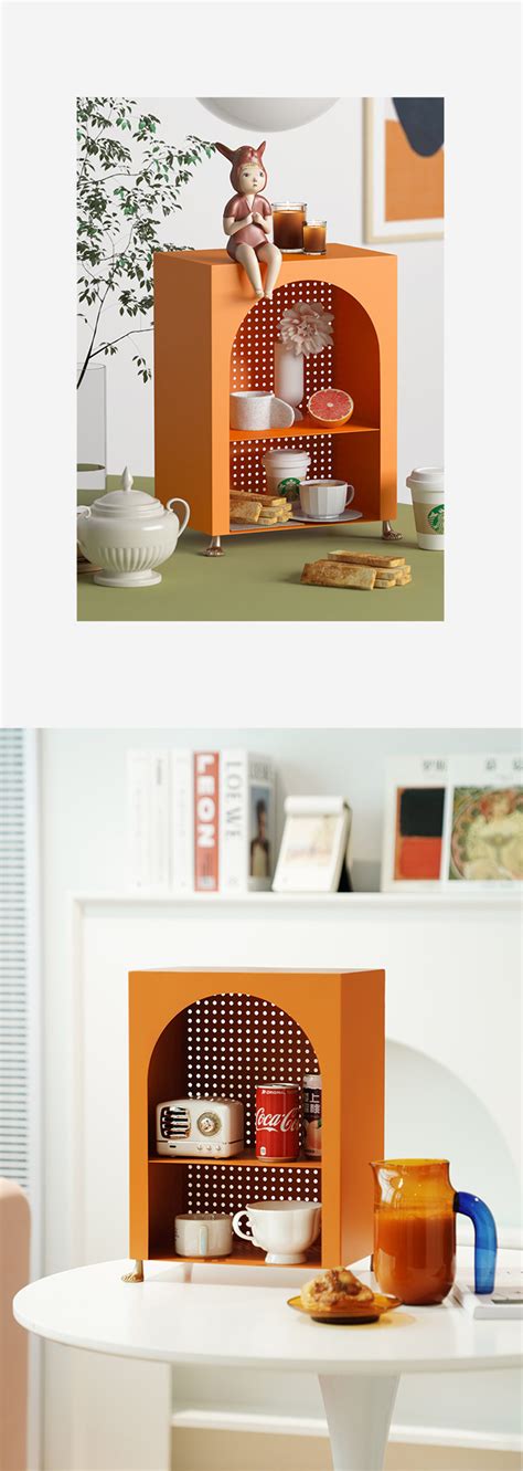 Simple Orange Storage Shelf - ApolloBox