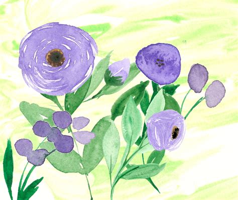 Purple Watercolor Flowers Free Stock Photo - Public Domain Pictures