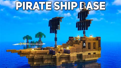 Minecraft: Pirate Ship Base Tutorial (how to build 1.19) | Minecraft ships, Pirate ship ...