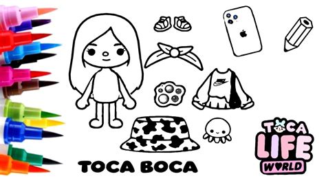 Drawing Toca Boca clothes and things / How to draw Toca Life world character / step by step easy ...