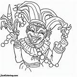 The Favorite Jester Figure On Mardi Gras Coloring Page  For sketch template
