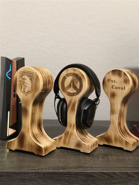 Personalized Wood Headphone Stand Rustic Customized Gaming | Etsy | Headphone stands, Wood ...