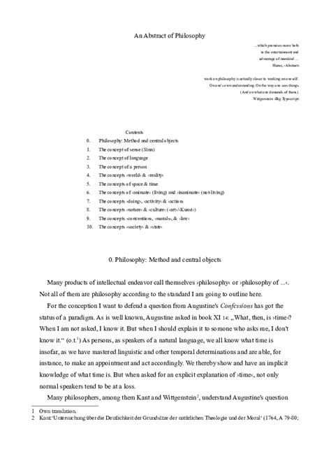 (PDF) An Abstract of Philosophy | Ernst Michael Lange - Academia.edu