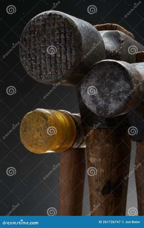 A Collection of Antique Hammers Stock Image - Image of mastery, pound ...