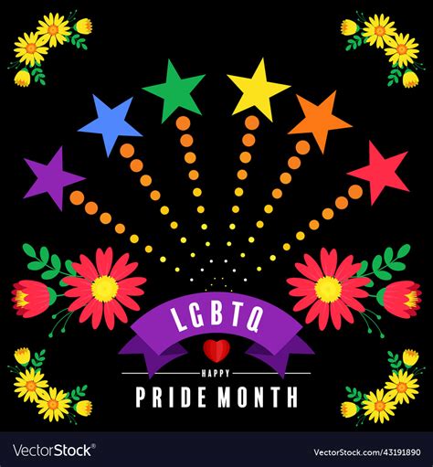 Pride month with flag rainbow Royalty Free Vector Image